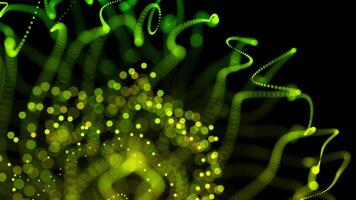 Flowing Abstract Design with Green and Yellow Illuminated Patterns video