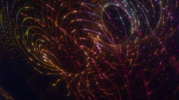 Abstract Swirling Golden and Red Particle Flow video