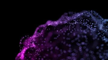 Vibrant Purple and Blue Abstract Particle Sphere on Black Background video