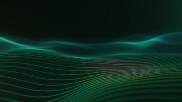 Abstract Flowing Wave Pattern with Teal Glow video