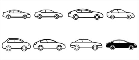 Simple A Line Art Illustrations of Various Car Models vector