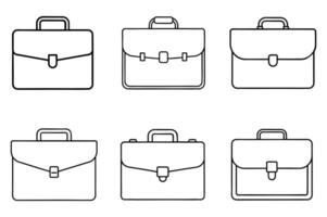Line Art Briefcases for Design and Print vector