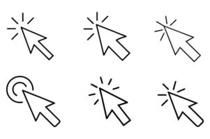 Collection of Simple Mouse Cursor Icons for User Interface Design vector