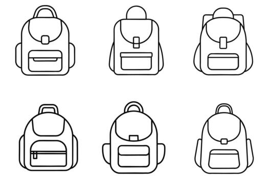 Line Art Icons of Various Computer Monitors vector