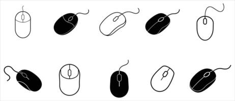 Simple Illustration of Various Computer Mouse Designs vector