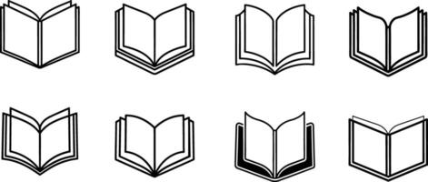 Nine Simple Book Icons in Format vector