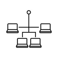 Computer network line icon, concept illustration, outline symbol, sign, linear symbol. vector