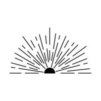 Sunburst icon illustration. Sun rays symbol isolated on white background. vector