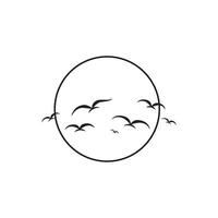 Seagull Bird Logo Template icon illustration design in a circle vector