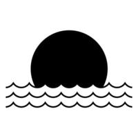 Sun and sea waves icon. Simple illustration of sun and sea waves icon for web vector