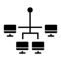 Computer network icon . A thin line sign. Isolated contour symbol illustration vector