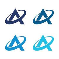 Set A Letter Swoosh Logo Template Illustration Design. EPS 10. vector