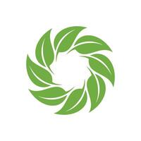 Decorative Green Leaf Flower Ecology Logo Template Illustration Design. vector