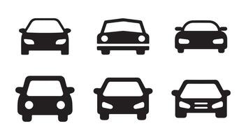 Automobile silhouette front view. Car icon. Transport symbol vector
