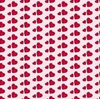 Seamless pattern of vibrant low-poly red hearts set against a soft light pink background. Evokes feelings of love, making it perfect for Valentine's Day themes. Promotes a sweet and charming aesthetic vector