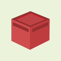 Box icon, illustration. Flat design style. Kaaba building icon. Mecca building symbol. Resources graphic element design illustration with a religious theme. vector