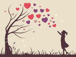 Multiple hearts in red, pink, and purple on a neutral backdrop, with space for a love message. vector