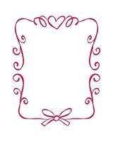 Decorative frame with heart and bow for invitations or announcements suitable for various occasions vector