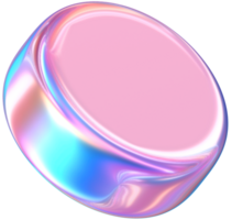 Purple 3D Rendering Holographic Soft Cylinder Button Illustration png