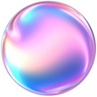 Purple 3D Rendering Holographic Round Glossy Button Illustration png