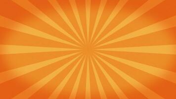 orange color sun burst visual animation background. Sunlight effect background template rotates. pop solid color looping motion background video