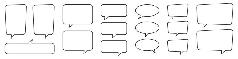 Collection of line speech bubble, speech balloon, line chat bubble. vector