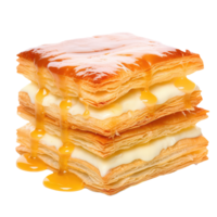 Flaky Layer Pastry with Caramel Sauce Cream Ready to Be Enjoy France Dessert png