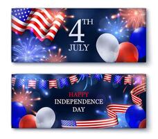 4th of july realistic compositions vector