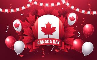 Canada day composition in realistic design vector