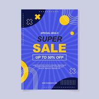 Modern poster template with dynamic shapes and bold typography vector