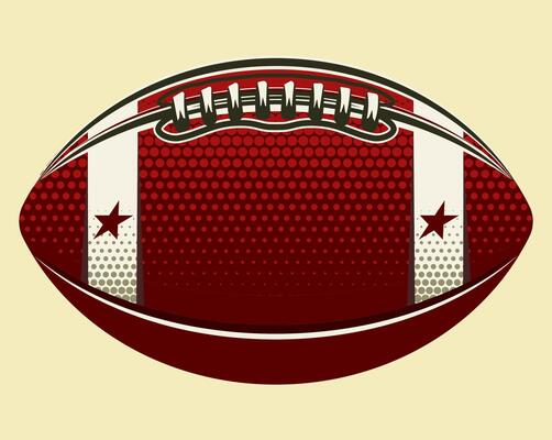 Retro inspired football illustration with bold patterns and textures