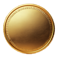 Shiny Golden Coin Displaying a Smooth and Luminous Surface png