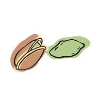 Green pistachio in its shell celebrates fresh, salty, and savory nutty goodness, ideal for snacking, culinary recipes, and Mediterranean-inspired healthy lifestyles vector
