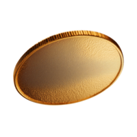 Sleek Glossy Gold Coin with Textured Surface and Elegant Design png