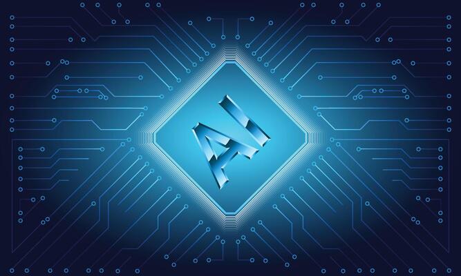 Information Technology style background, Artificial Intelligence combined with computing concept