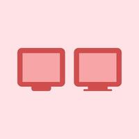 Computer monitor icon design symbol for website and mobile apps. silhouette illustration of monitor screen. design illustration elements with broadcasting and digital media theme vector