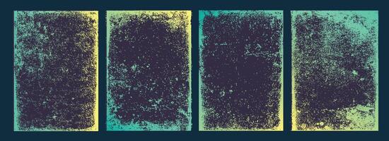 Collection of Neon green colored themed Grunge texture background Brochure cover template design vector