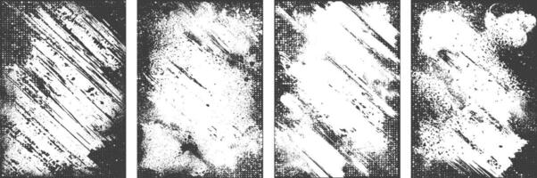 Set of black Grunge texture background Brochure cover template design vector