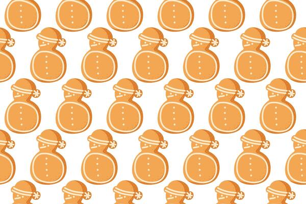 Cheerful snowman patterns with warm hats create a festive winter atmosphere