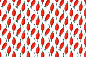 Colorful pattern of red berries with green stems on a white background depicting a vibrant design vector