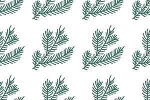 Green fern leaves pattern on a white background creating a natural and fresh aesthetic vector