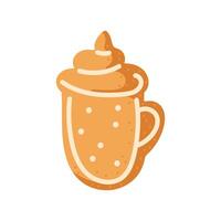 A delicious dessert drink topped with whipped cream and sprinkles in a cheerful style vector