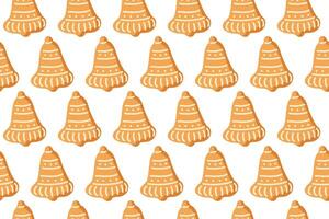 Orange bell patterns arranged in an orderly fashion on a white background vector