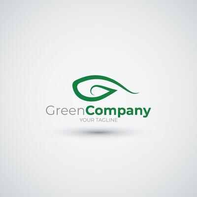 Eyes vision logo design template green