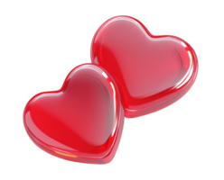 Red heart-shaped soap bars with glossy polished surface image isolated transparent. Valentines day cosmetics cut out . Heartshaped soapbars cutout element object photography png