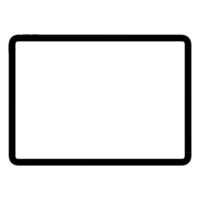 Black tablet PC mockup template. Transparent . Blank screen Frame only. png