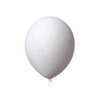 Isolated white balloon without ribbon. No background. png