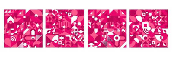 Valentines Day tile geometric shapes patterns vector