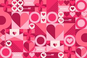 Valentine Day geometric shapes abstract background vector