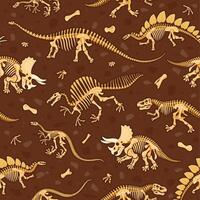 Prehistoric dinosaur fossils pattern vector